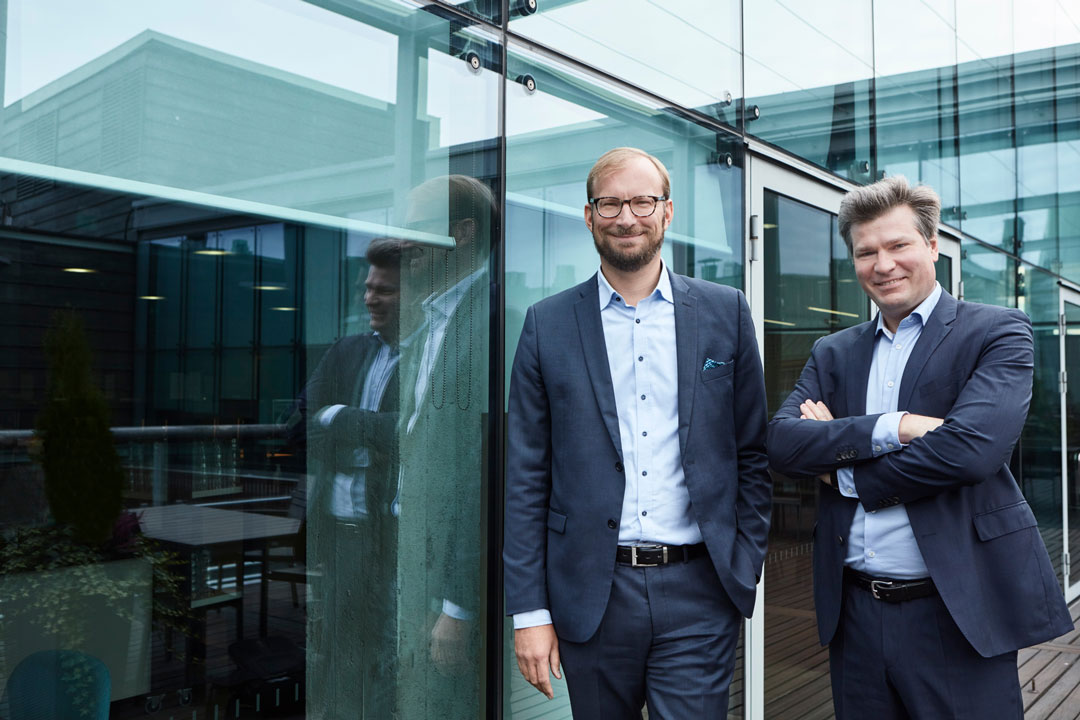 Mikko Ahola ja Jussi Hirvelä, Senaatti Mikko Ahola, CFO, and Jussi Hirvelä, CIO, Senate Properties